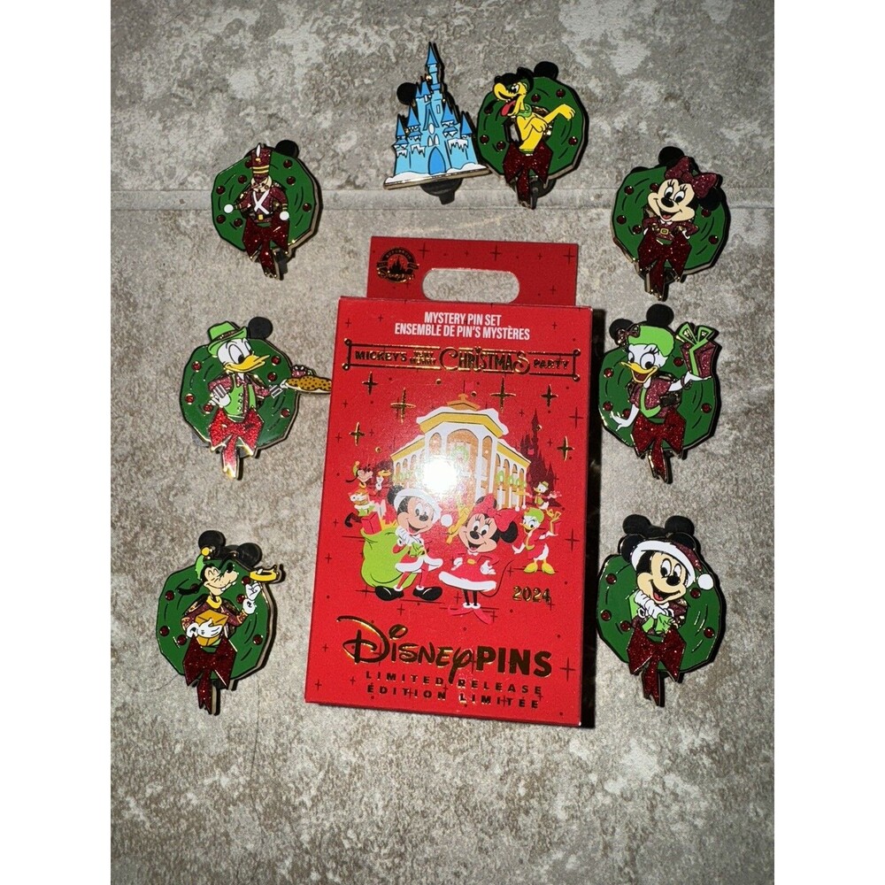 2024 Disney Mickey's Very Merry Christmas Party Pin Lot Complete Set 8 Mystery